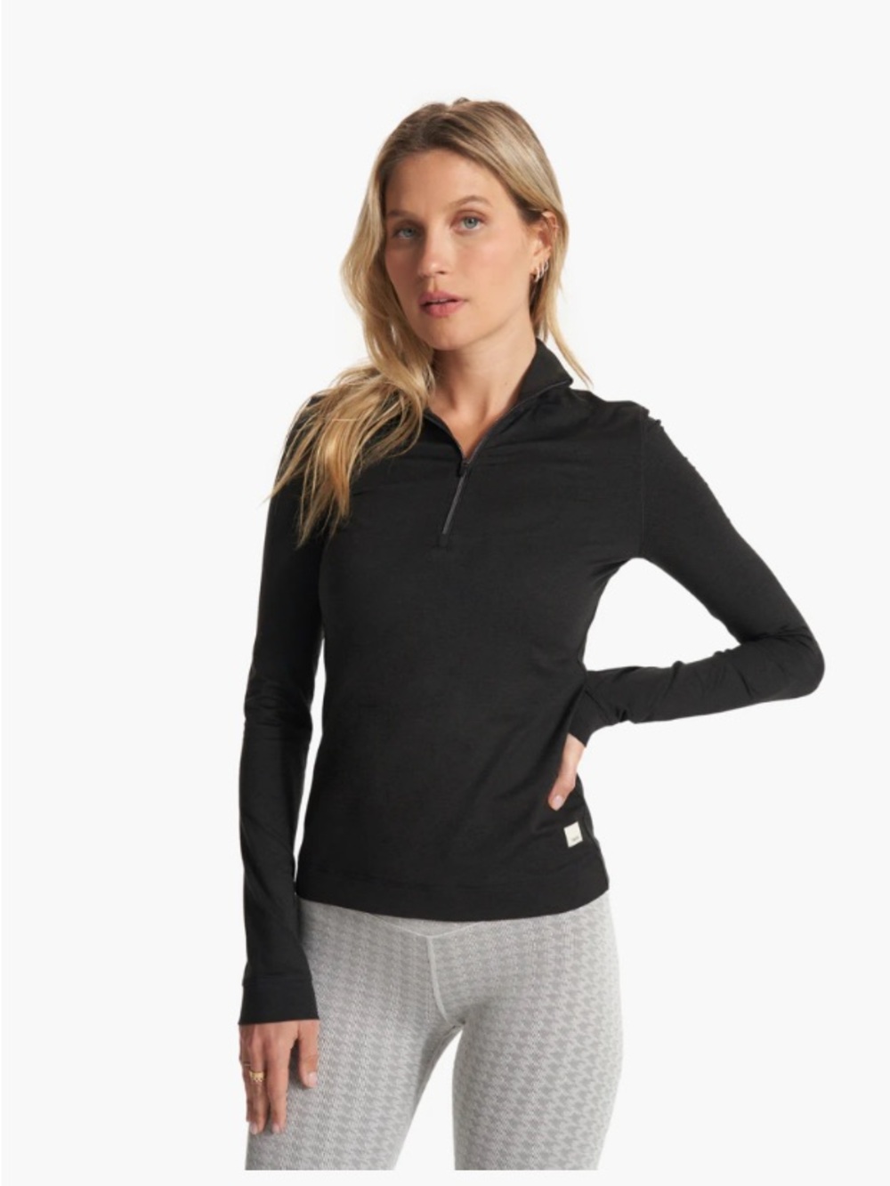 Vuori Halo Essential 1/2 Zip Large Black Heather